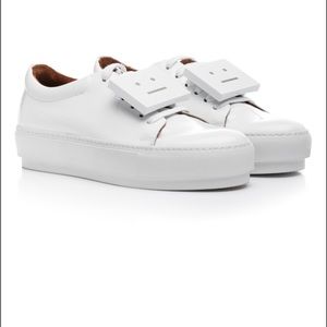Acne Studios Adriana patent shoes in white new in box